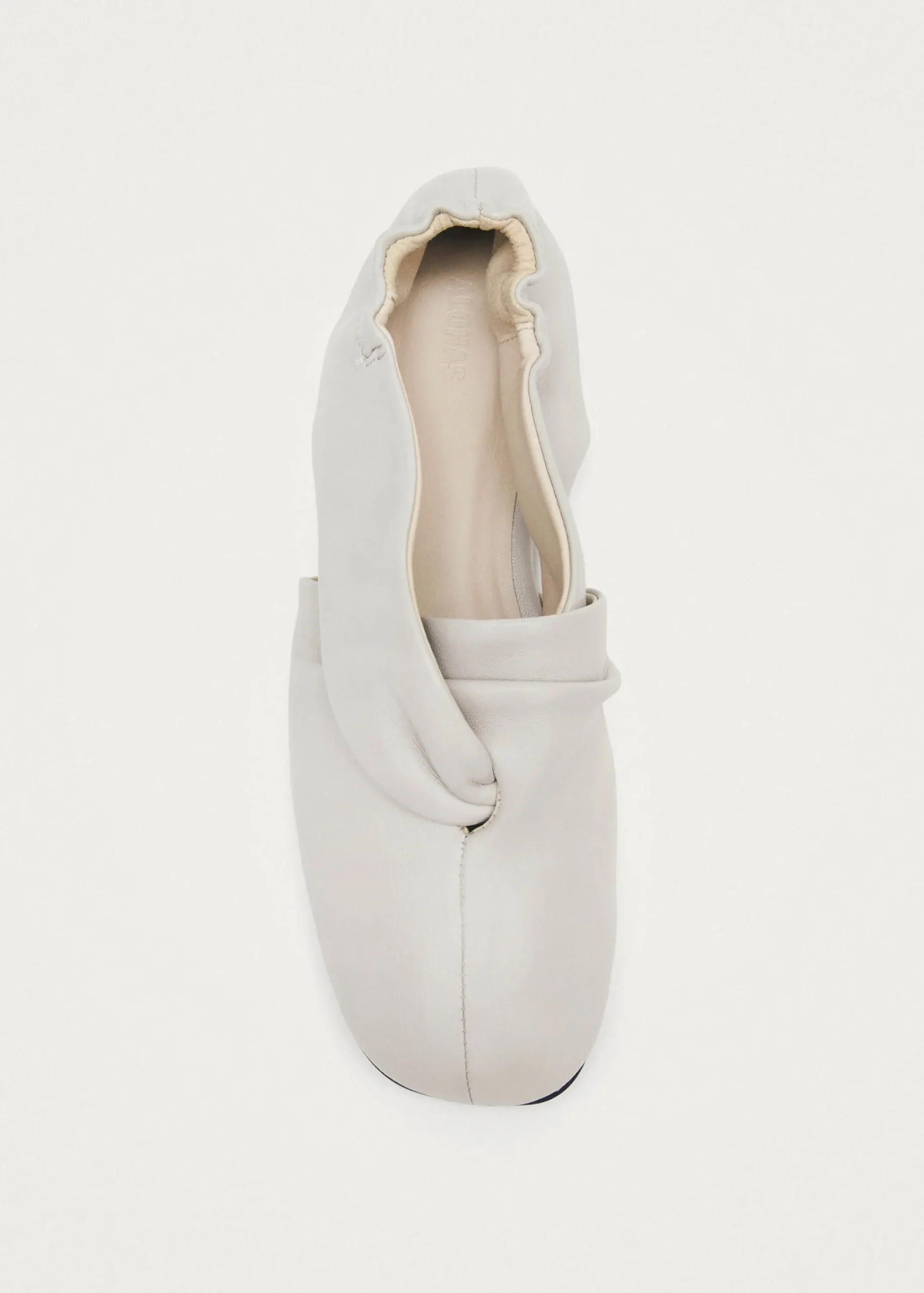 Alaula Light Grey Leather Ballet Flats|ALOHAS Discount