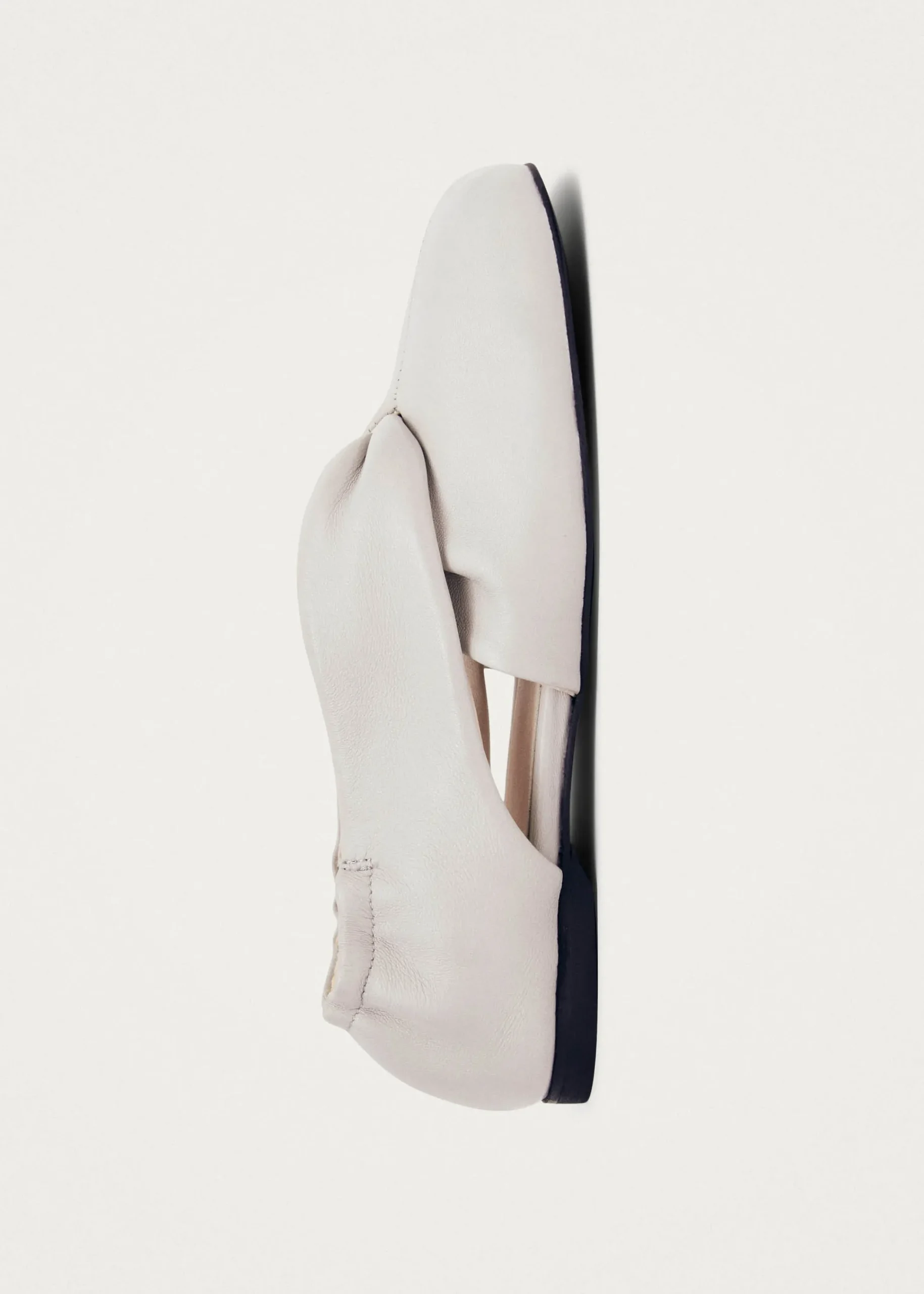 Alaula Light Grey Leather Ballet Flats|ALOHAS Discount