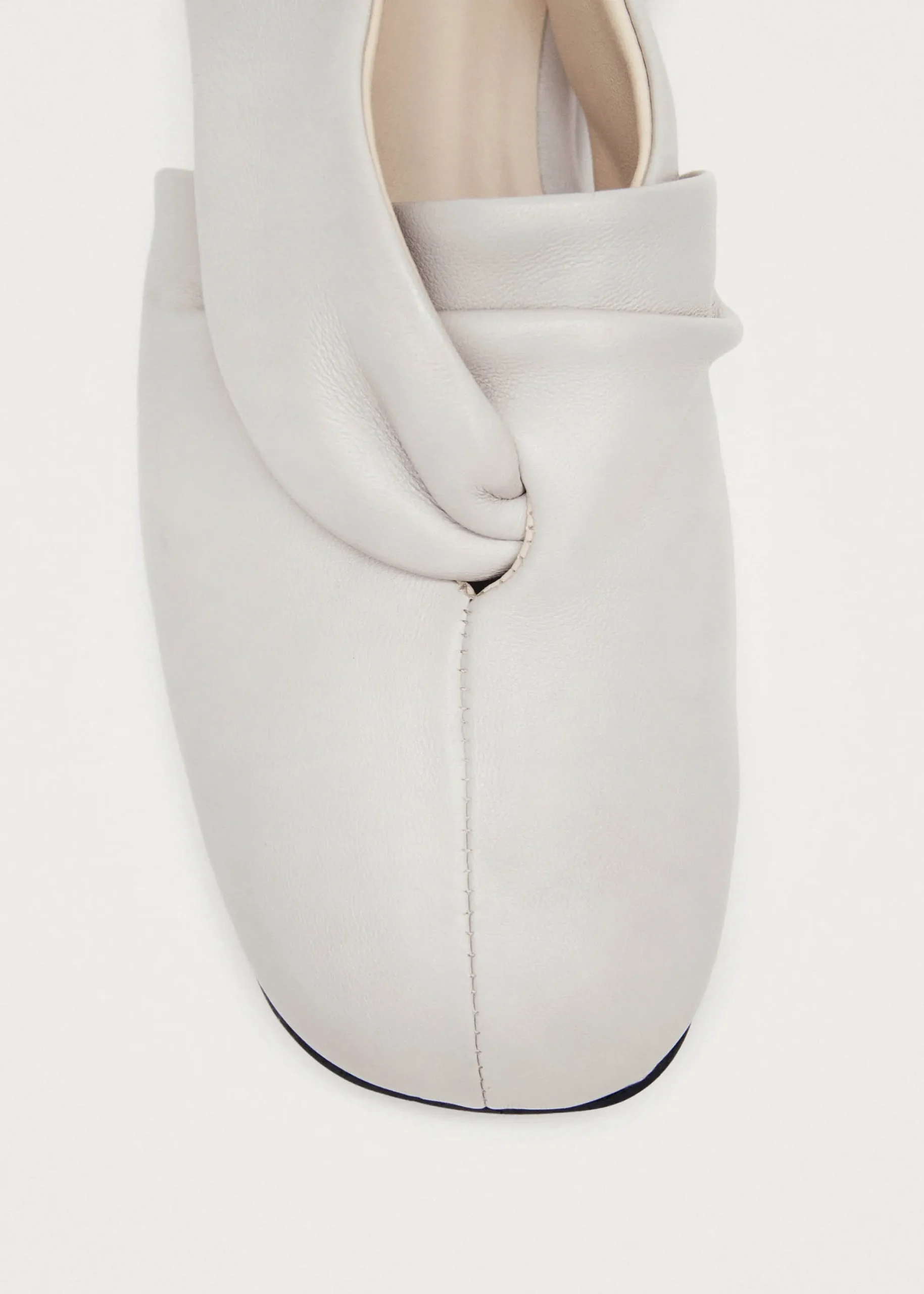 Alaula Light Grey Leather Ballet Flats|ALOHAS Discount
