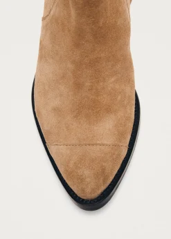 Austin Suede Tan Leather Ankle Boots|ALOHAS Online