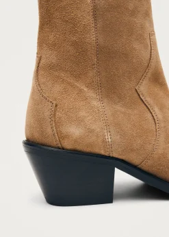 Austin Suede Tan Leather Ankle Boots|ALOHAS Online