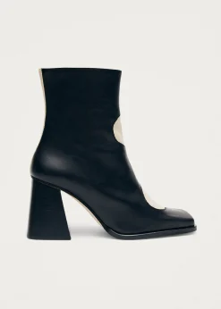Blair Bicolor Black Cream Ankle Boots|ALOHAS Clearance