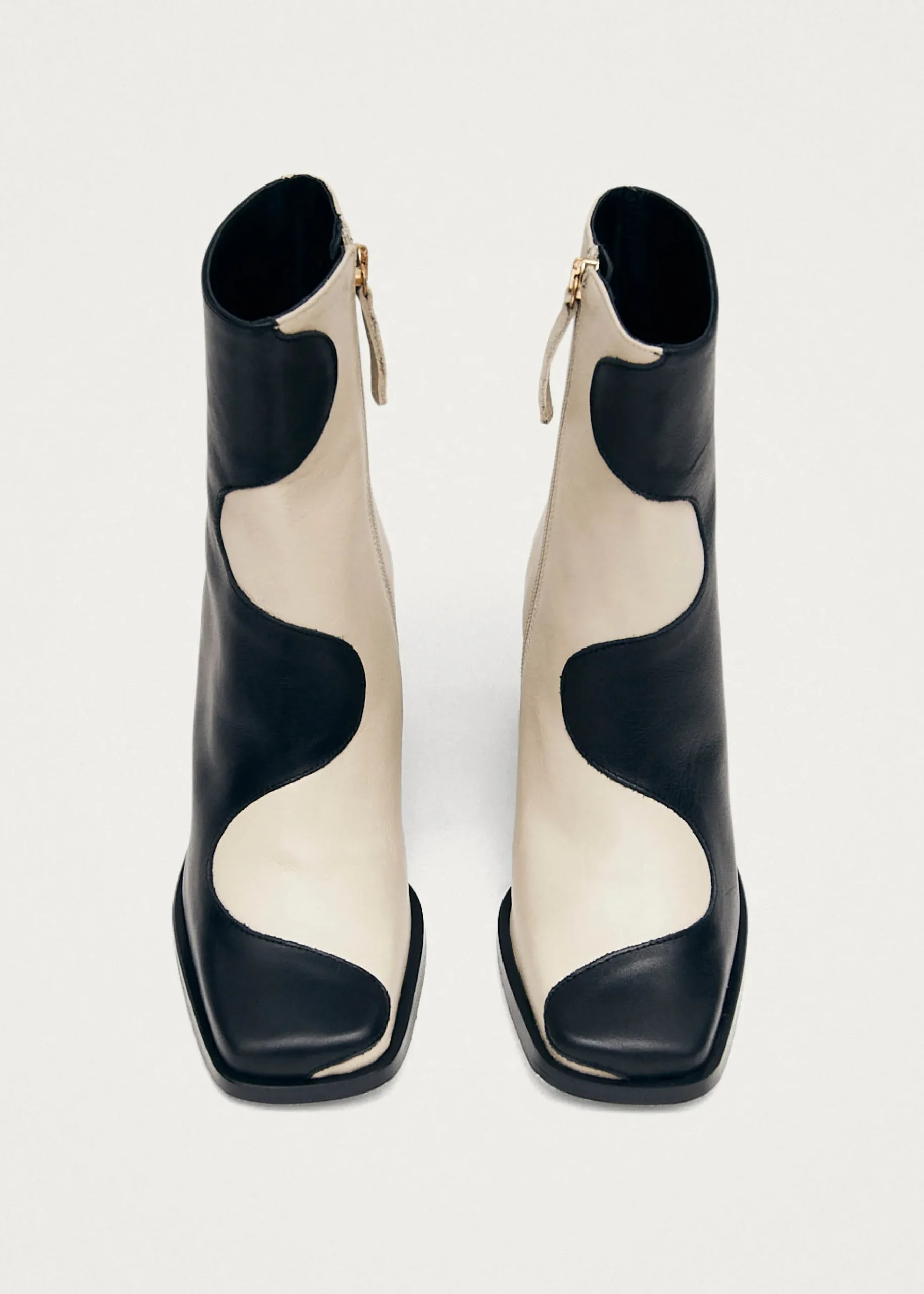 Blair Bicolor Black Cream Ankle Boots|ALOHAS Clearance