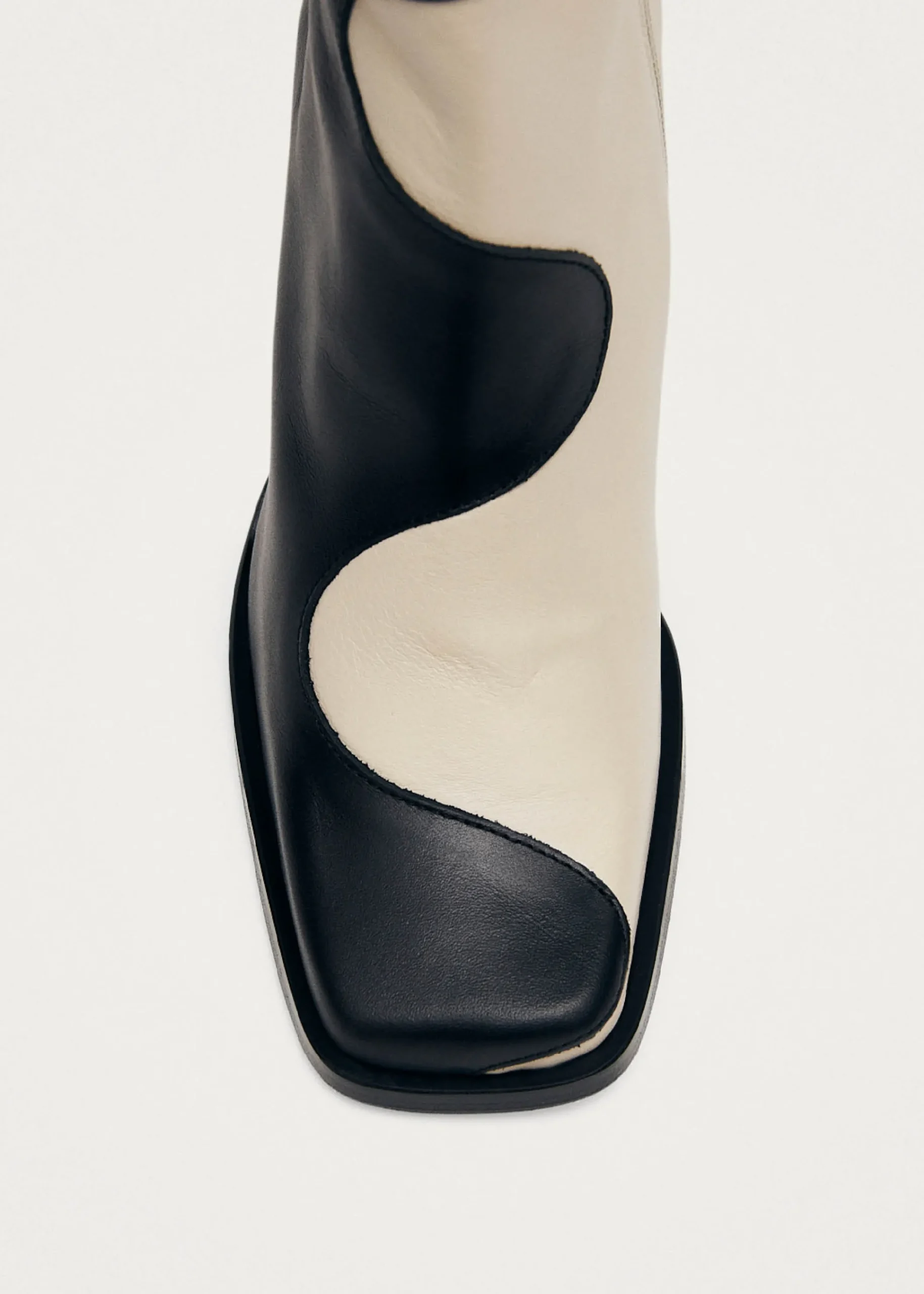 Blair Bicolor Black Cream Ankle Boots|ALOHAS Clearance