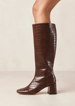 Chalk Alli Brown Vegan Leather Boots|ALOHAS Clearance