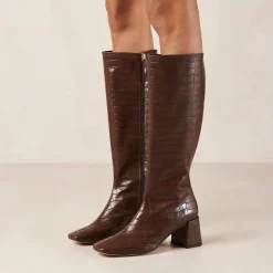 Chalk Alli Brown Vegan Leather Boots|ALOHAS Clearance
