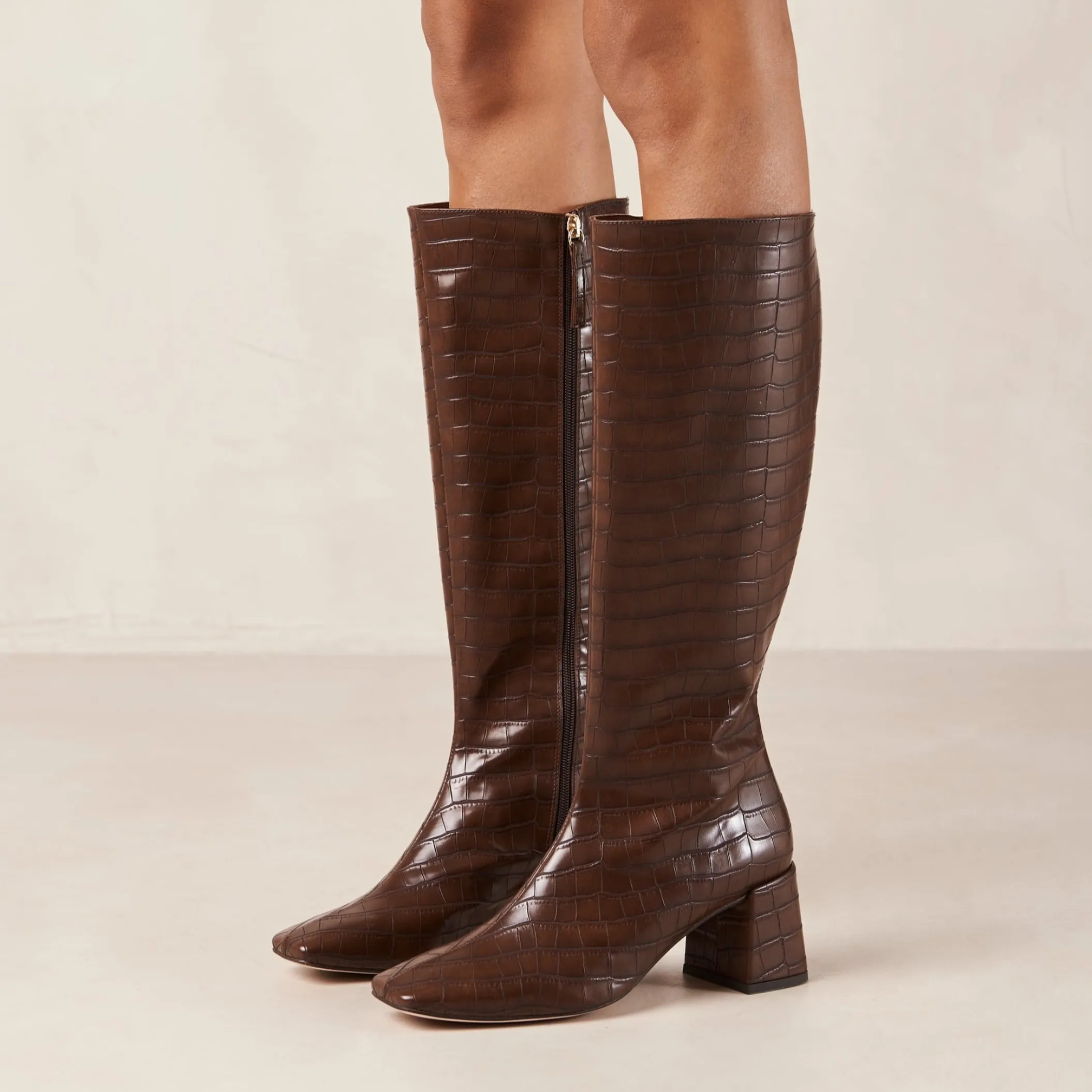 Chalk Alli Brown Vegan Leather Boots|ALOHAS Clearance