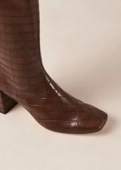 Chalk Alli Brown Vegan Leather Boots|ALOHAS Clearance