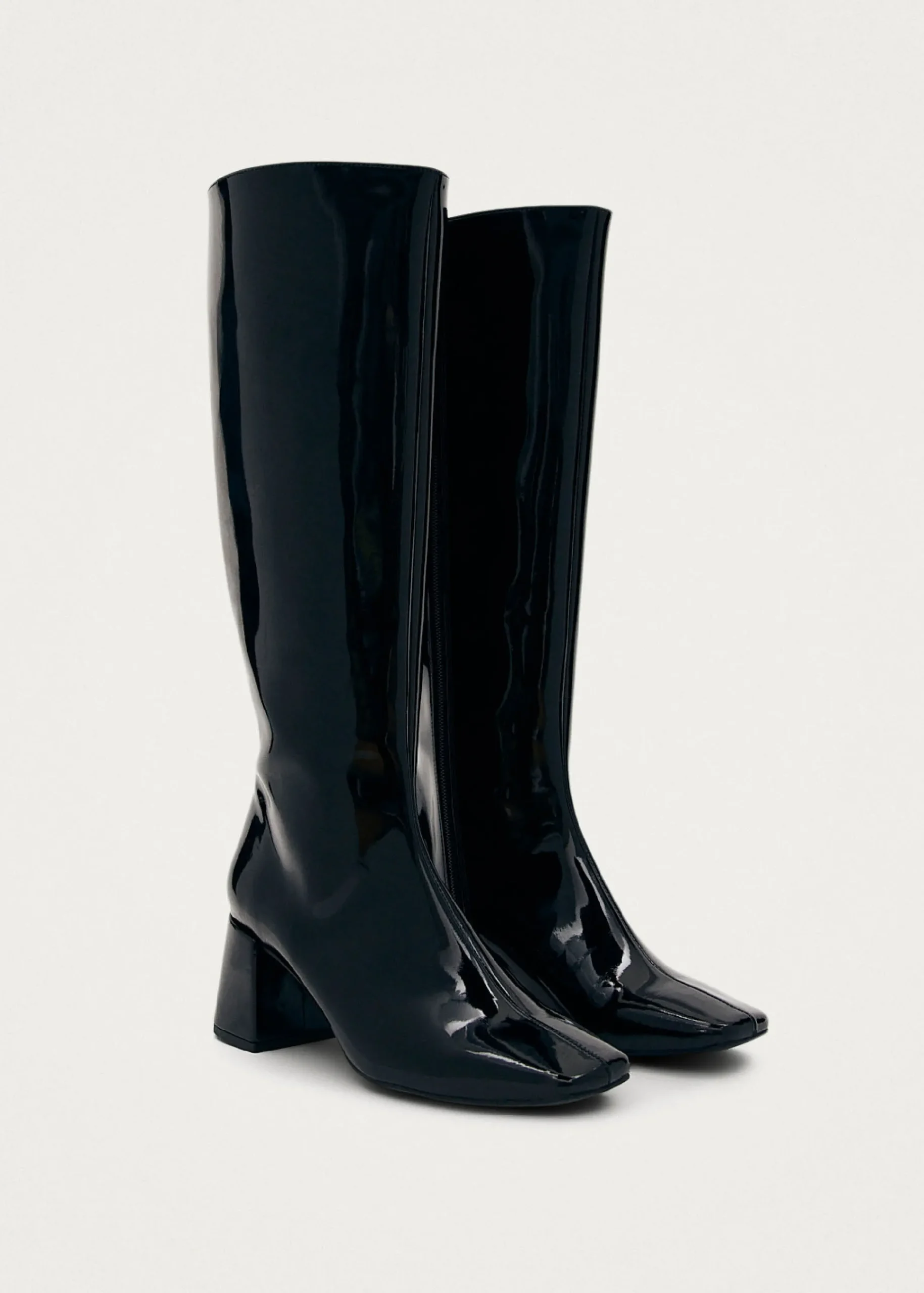 Chalk Onix Black Vegan Leather Boots|ALOHAS Sale