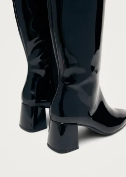 Chalk Onix Black Vegan Leather Boots|ALOHAS Sale