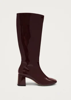 Chalk Onix Burgundy Vegan Leather Boots|ALOHAS Fashion