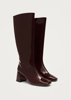 Chalk Onix Burgundy Vegan Leather Boots|ALOHAS Fashion