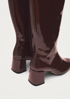 Chalk Onix Burgundy Vegan Leather Boots|ALOHAS Fashion