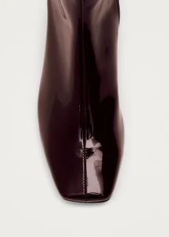 Chalk Onix Burgundy Vegan Leather Boots|ALOHAS Fashion