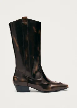 Chase Brushed Brown Leather Boots|ALOHAS Discount