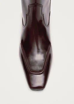 Chase Brushed Burgundy Leather Boots|ALOHAS Hot