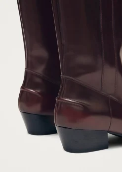 Chase Brushed Burgundy Leather Boots|ALOHAS Hot