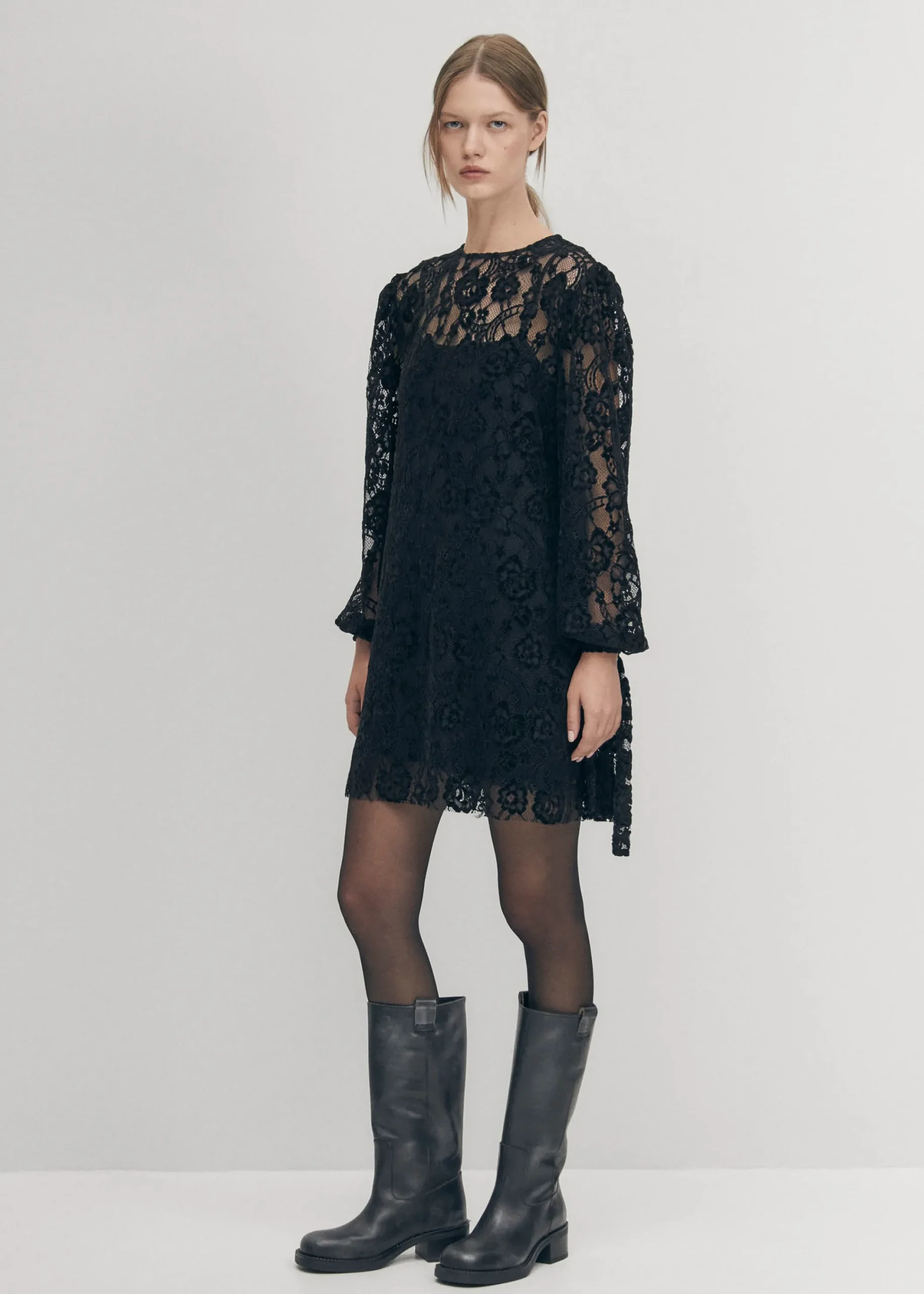 Dablon Lace Black Dress|ALOHAS Discount