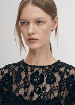 Dablon Lace Black Dress|ALOHAS Discount