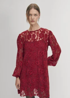 Dablon Lace Wine Dress|ALOHAS Best
