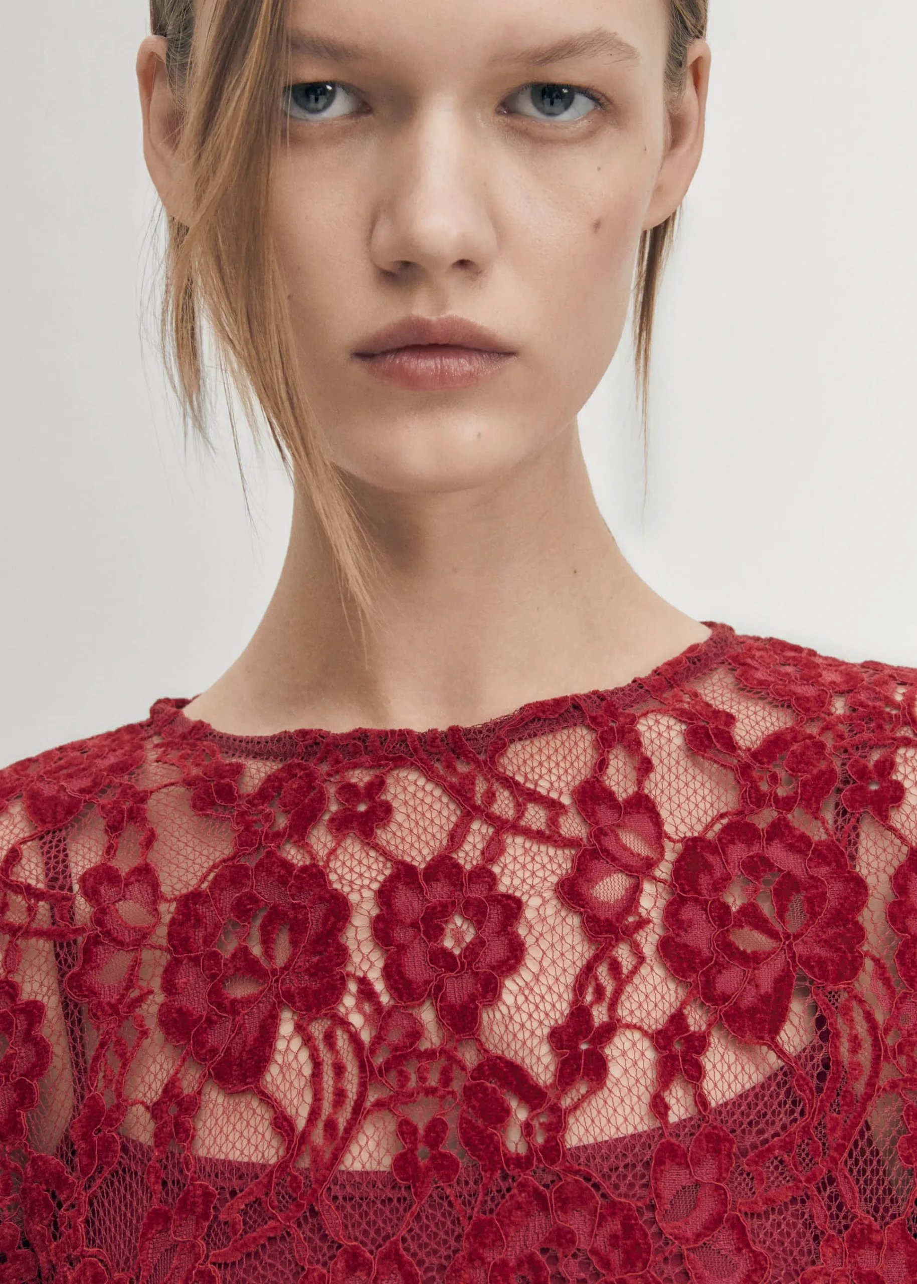 Dablon Lace Wine Dress|ALOHAS Best