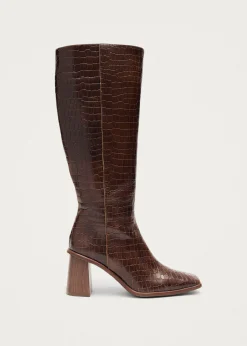 East Alli Brown Leather Boots|ALOHAS Hot