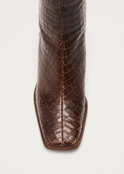 East Alli Brown Leather Boots|ALOHAS Hot