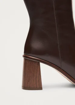 East Coffee Brown Leather Boots|ALOHAS Sale