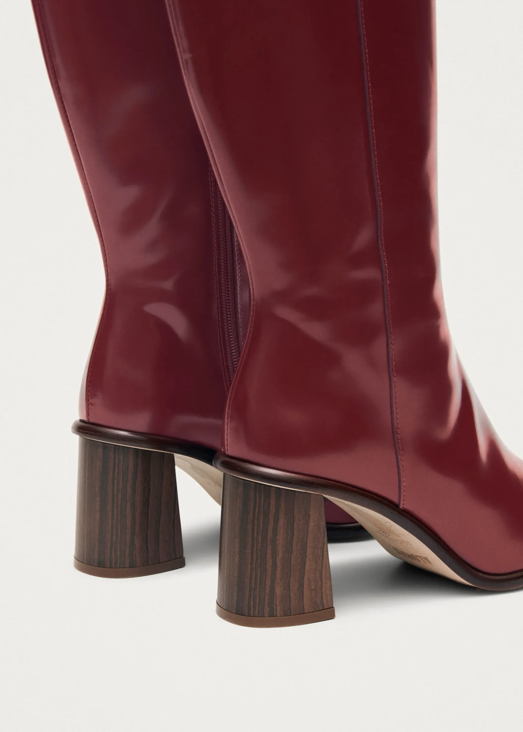 East Sleek Burgundy Leather Boots|ALOHAS Fashion