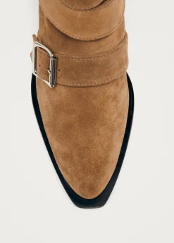 Eras Suede Tan Leather Ankle Boots|ALOHAS Hot
