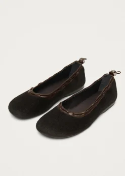 Gill Soft Brown Leather Ballet Flats|ALOHAS New