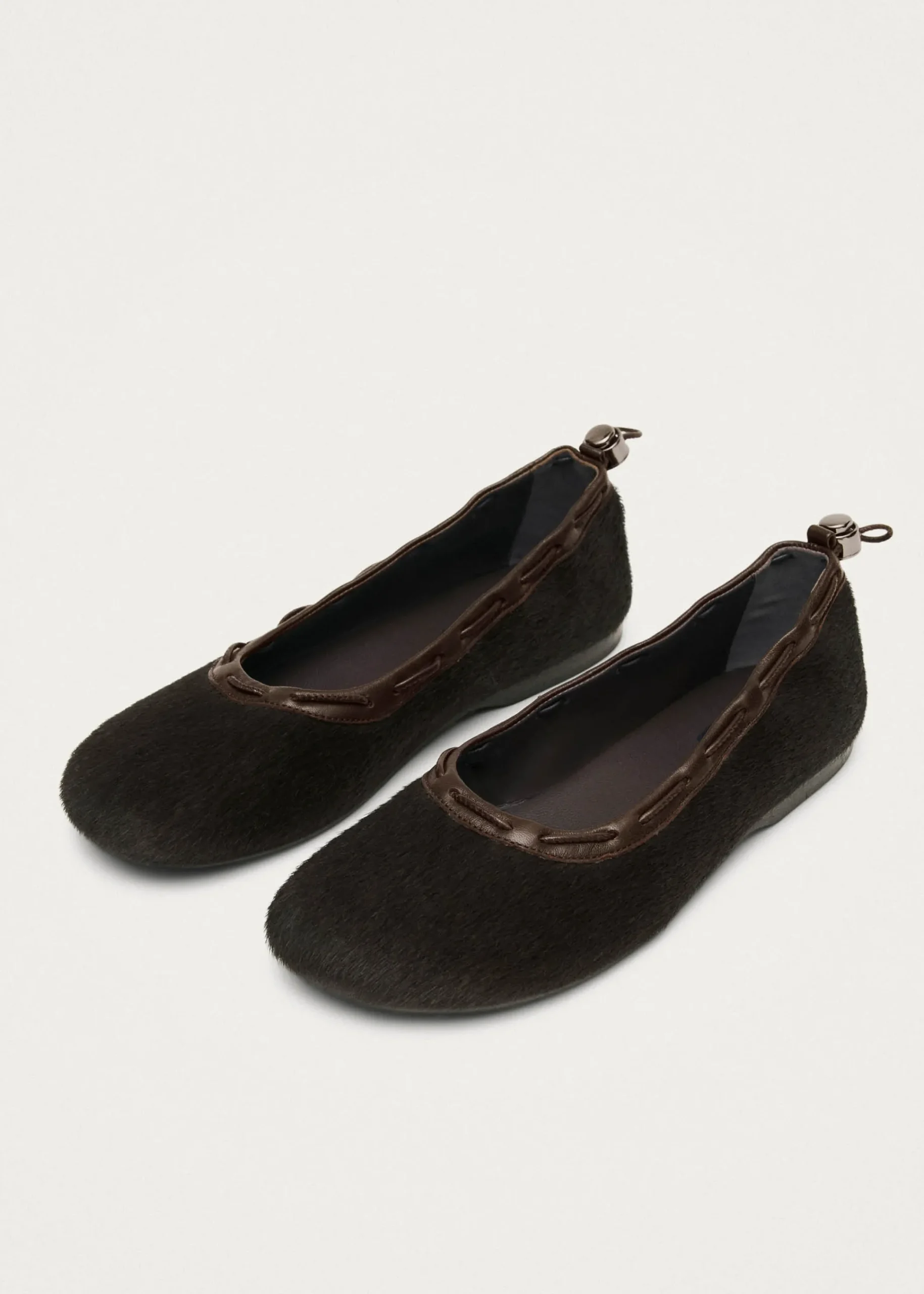 Gill Soft Brown Leather Ballet Flats|ALOHAS New