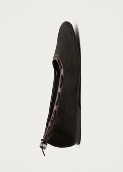 Gill Soft Brown Leather Ballet Flats|ALOHAS New