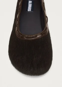 Gill Soft Brown Leather Ballet Flats|ALOHAS New