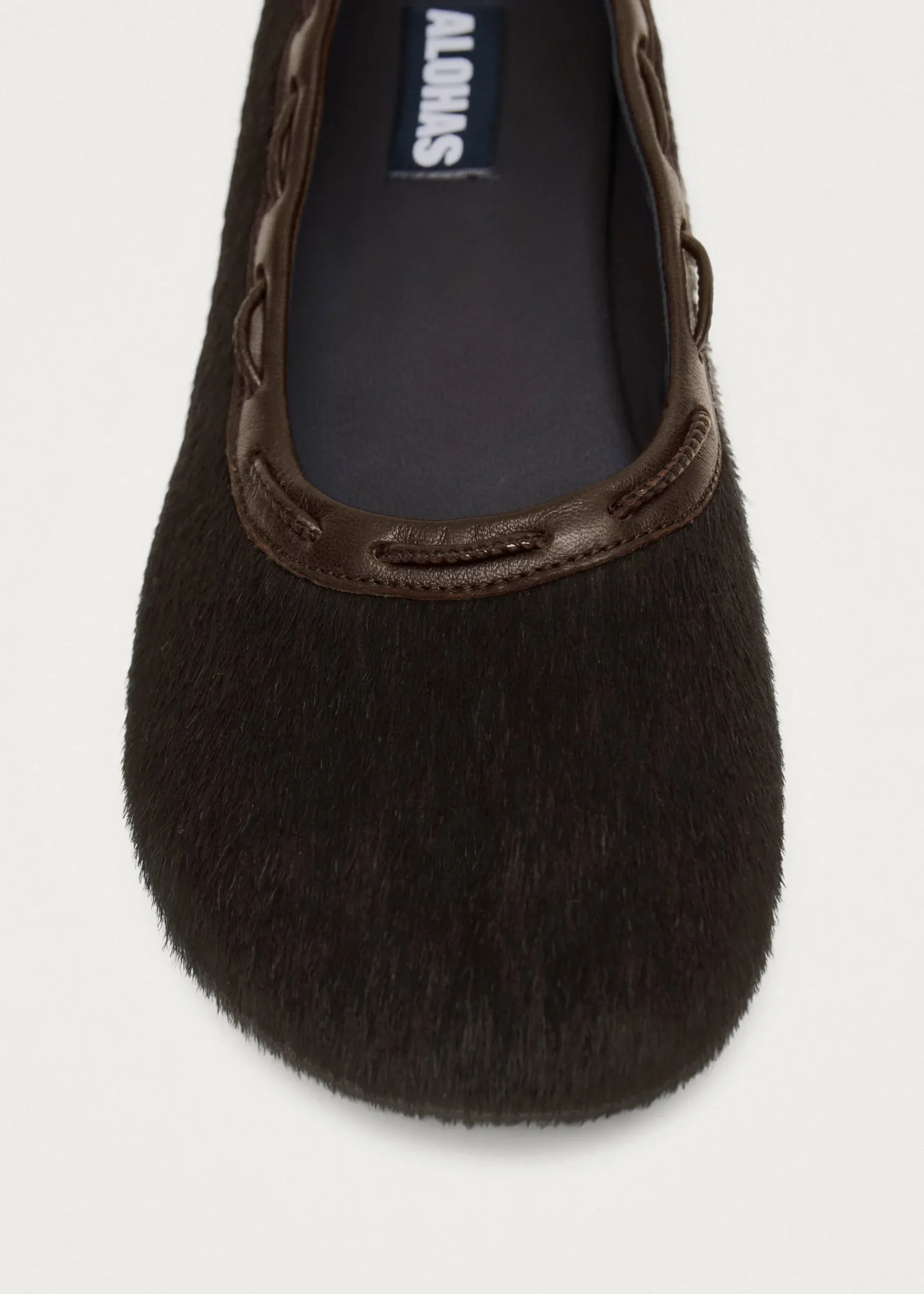 Gill Soft Brown Leather Ballet Flats|ALOHAS New