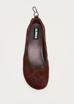 Gill Soft Burgundy Leather Ballet Flats|ALOHAS Best