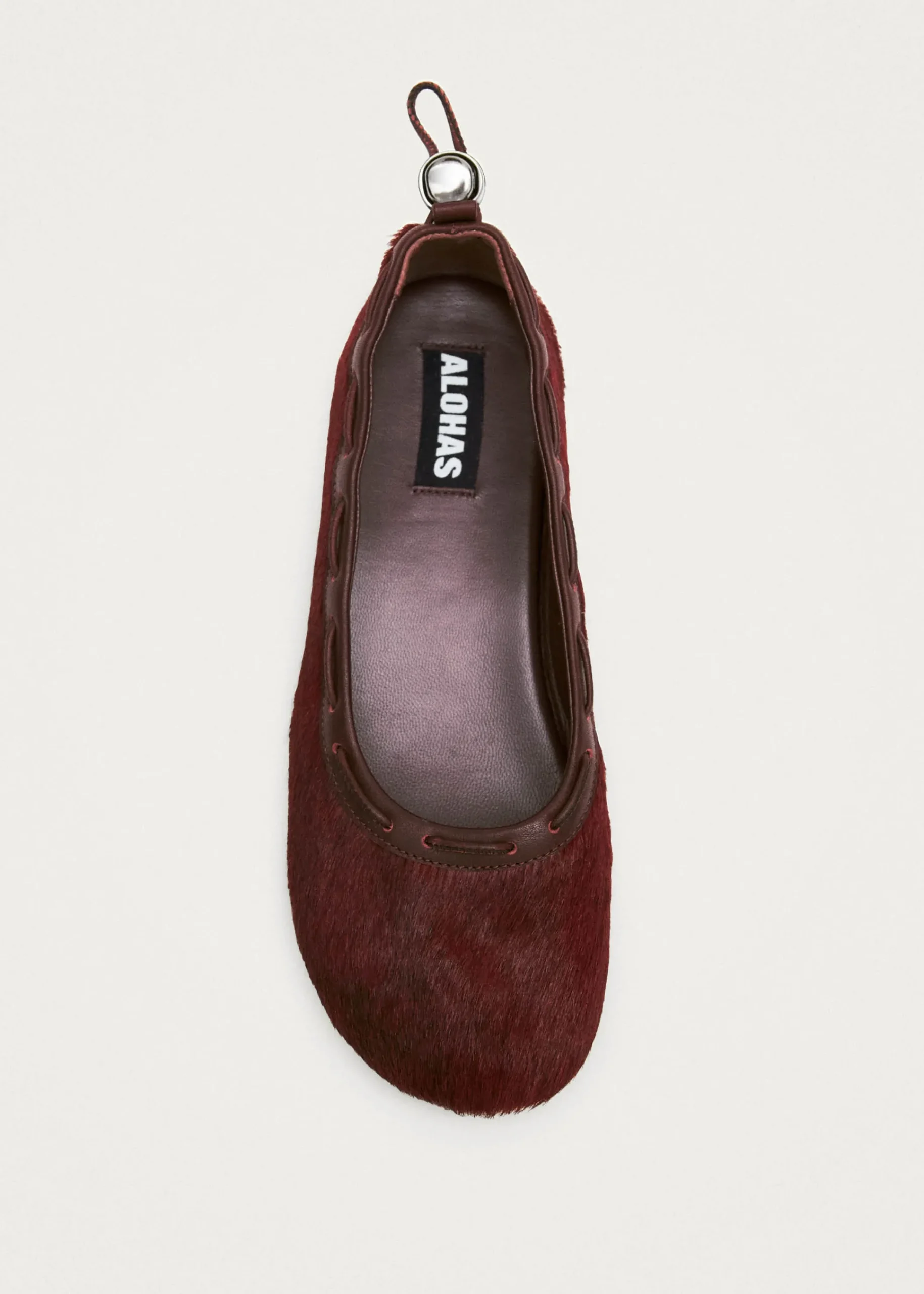Gill Soft Burgundy Leather Ballet Flats|ALOHAS Best