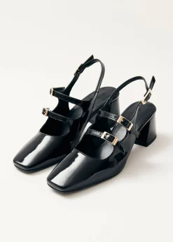 Hanna Onix Black Vegan Leather Pumps|ALOHAS Outlet
