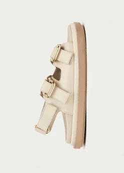 Harper Cream Leather Sandals|ALOHAS New