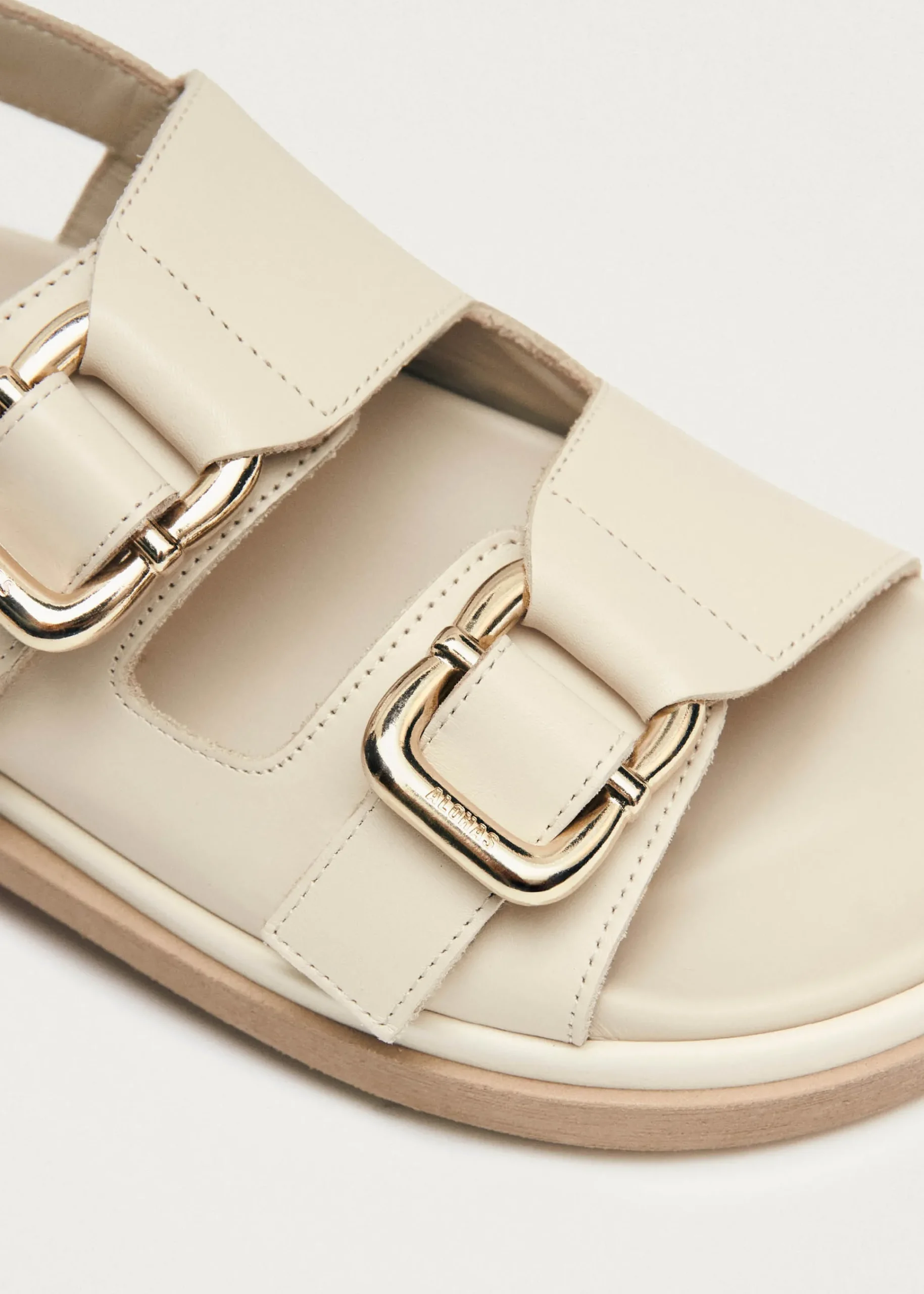 Harper Cream Leather Sandals|ALOHAS New