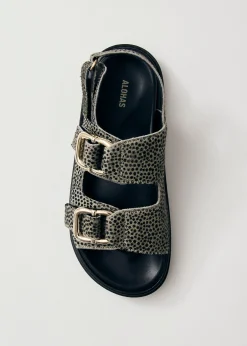 Harper Soft Grey Leather Sandals|ALOHAS Online