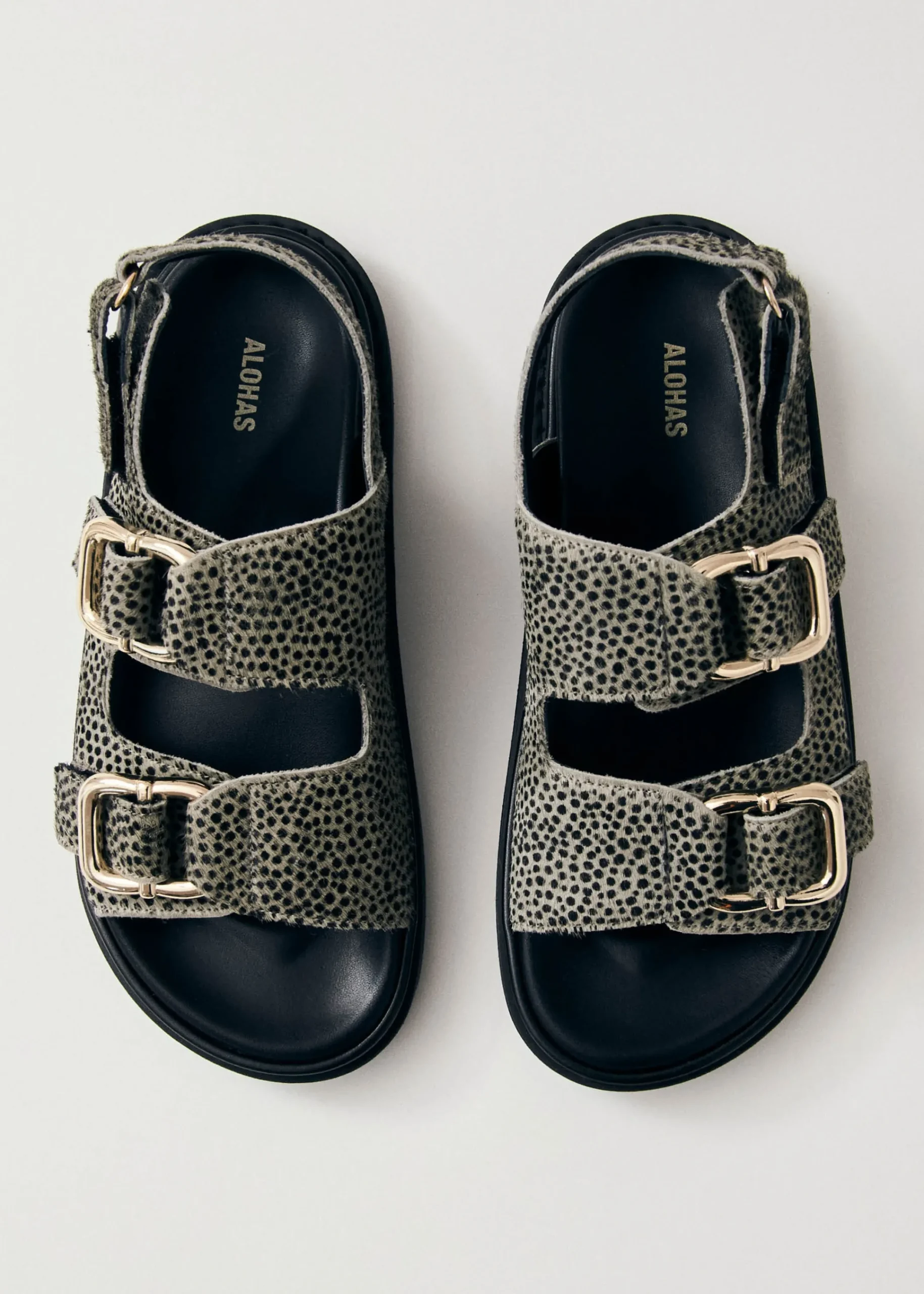 Harper Soft Grey Leather Sandals|ALOHAS Online