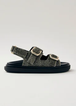 Harper Soft Grey Leather Sandals|ALOHAS Online