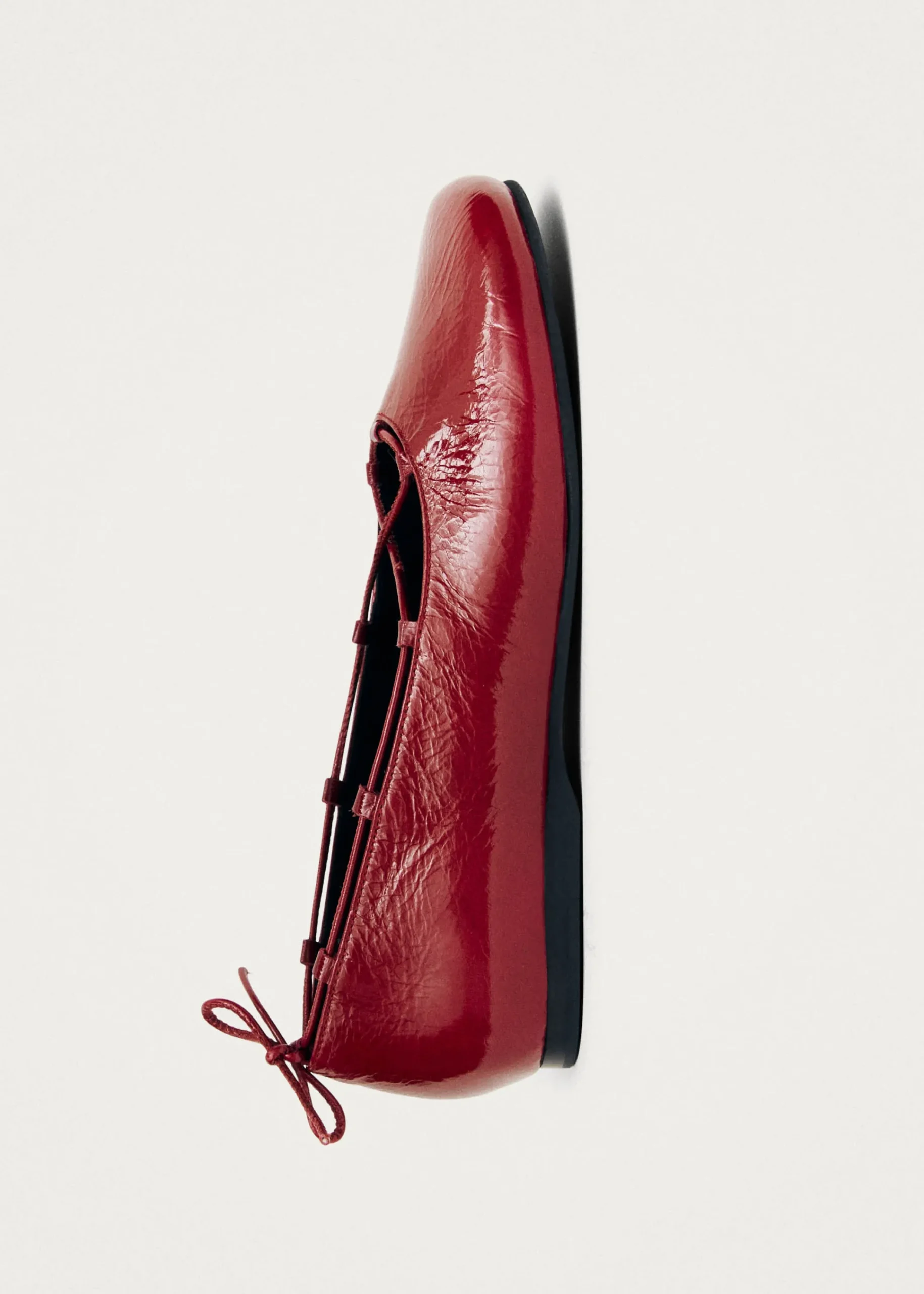 Hollis Onix Red Leather Ballet Flats|ALOHAS Discount