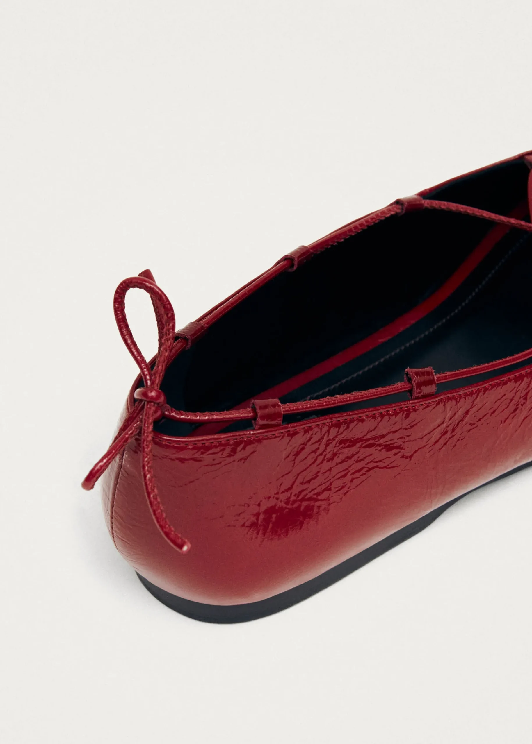 Hollis Onix Red Leather Ballet Flats|ALOHAS Discount