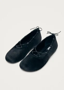 Hollis Soft Black Leather Ballet Flats|ALOHAS Sale