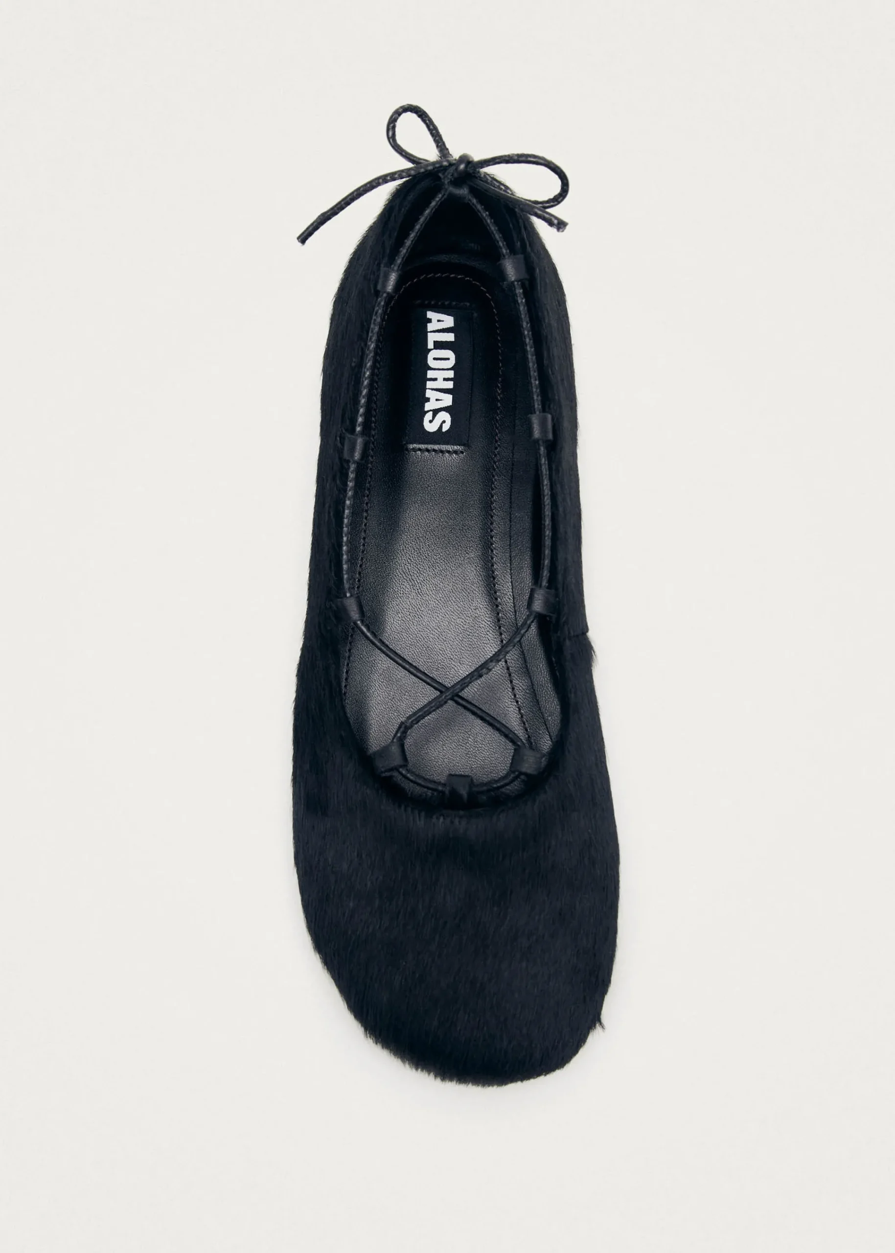 Hollis Soft Black Leather Ballet Flats|ALOHAS Sale