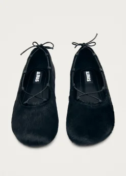Hollis Soft Black Leather Ballet Flats|ALOHAS Sale