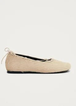 Hollis Soft Cream Leather Ballet Flats|ALOHAS Best