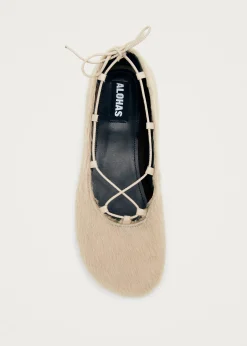 Hollis Soft Cream Leather Ballet Flats|ALOHAS Best